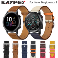 Fashion Genuine Leather Watch Band Strap for Huawei Honor Magic watch 2 Leather Sporty Replacement Wrist band strap