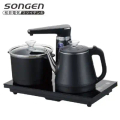 SONGEN SG-1372 雙享泡自動補水品茗泡茶機 1L 黑色 不鏽鋼電水壺 耐高溫玻璃蓋