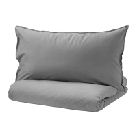 ÄNGSLILJA 被套附2個枕頭套, 灰色, 200x200/50x80 公分