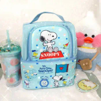 Snoopy Outdoor picnic thermal insulation cold ice bag backpack handbag picnic bag thermal insulation lunch box bag cute backpack