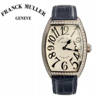 FRANCK MULLER Top Luxury Women's Watch Tonneau-shaped Ladies Quartz Movement Watches High-end Boutique Fashion Women Wristwatch.