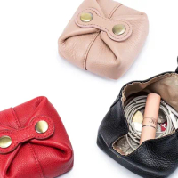Lovely Japanese and Korean zero wallet Soft Leather Mini headset key women's coin lipstick storage bag bean bag