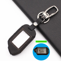 Two Way LCD Remote Fob Leather Key Chain Case Cover For Sher-khan Mobicar A Mobicar B Russian Version 2 Way Car Alarm System