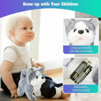 Lovely Electric Dog Toys High Simulation Puppy Sound And Move Teddy Husky Dog Shaking Toy Simulation