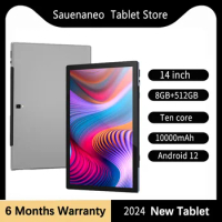 Sauenaneo New 2024 Original 14 inch Android Tablet 8GB RAM 512GB ROM Supports Google Office 10000mAh Battery Android 12