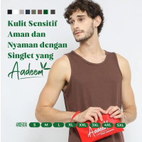 Aadeem Singlet Pria Polos Katun Bambu Coklat / Kaos Dalam Pria Cotton Bamboo Premium Nyaman Adem