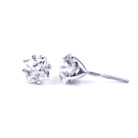 Tianyu Gems 10K/14K/18K White Gold Moissanite Diamonds Stud Earrings 6mm Princess Cut DEF Gemstone Wedding Earring Women Jewelry