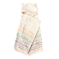 日本 Hoppetta 有機棉童趣森林熊耳朵浴巾(108x67cm) 總公司代理貨