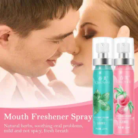 20ml Fruity Breath Peach Mint Breath Freshener Spray Odor Freshener Treatment Refreshing Liquid Care Halitosis Mouth Spray V1G6