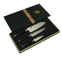 【KAI 貝印】旬 Classic 日本製大馬士革鋼高級主廚刀3件組 DMS0310 贈磨刀棒、購物袋(菜刀 高品質 料理刀)