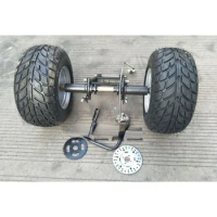 DIY Motorcycle Tricycle Rear Axle ATV Suspension Double Tube with 10-Inch Wheels
