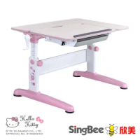 【SingBee 欣美】Hello Kitty-手搖L桌(兒童書桌椅/可升降桌椅/兒童桌椅/台灣製書桌)