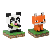 *【Paladone UK】Minecraft麥塊 迷你造型小夜燈(11cm)-坐姿橘色狐狸/抱抱竹熊貓