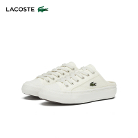 【LACOSTE】女鞋-帆布LOGO穆勒鞋(白色)
