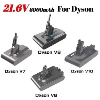 21.6V 8.0Ah For Dyson Battery Replacement DC62 DC59 DC58 SV03 SV04 SV09 V6 Animal Motorhead V6 Slim V6 Absolute Vacuum Batter