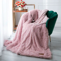 Thickened Cashmere Throw Blanket Mink Long Hair Bed Cover AB Side Warm Home Bedding Bedclothes 200x230cm Sofa Sleeping Quilt 1Pc