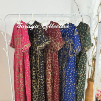TARAYA - Chibi Dress Batik Cap Fashion Daster  Motif Wanita Rayon All Size Panjang Casual Busui  Fri