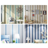 3m x 53cm Striped Wallpaper Self Adhesive Wall Furniture Counter-Top Sticker Blue Pink Home Living Room Bedroom Door Stick Paper