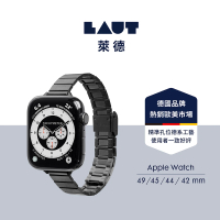 【LAUT 萊德】Apple Watch 42/44/45/49mm 時尚不銹鋼錶帶-黑