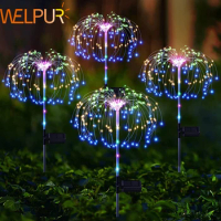 240 LED Firework Light Outdoor Solar Waterproof Fairy Lights Christmas Garden Decoration Lawn Party Wedding Fireworks Light