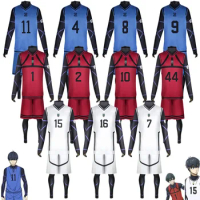 Anime Blue Lock Jersey Football Club Sportswear T-Shirt Men Isagi Yoichi Cosplay Chigiri Costume Rensuke Kunigami Bachira Meguru