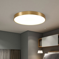 全銅臥室圓形燈簡約現代主臥房間創意北歐網紅LED美式大氣吸頂燈