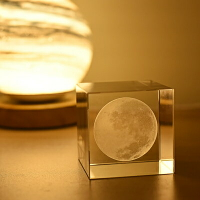 3D立體浮雕月球水晶球八音盒藍牙音樂盒七夕送女友禮物鎮紙擺件