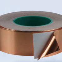 10/20/40mm Double lead copper foil tape double-sided conductive copper foil conductive tape 25 meter