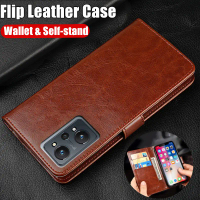 เคสหนังแท้, เคสสำหรับ Realme GT2 RMX3310 RMX3312 RMX3311, สไตล์กระเป๋าสตางค์วินเทจ, ดีไซน์พับเรียบง่
