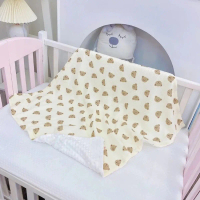 Chăn xô muslin hạt đậu cho bé - Chăn/ Mền đắp cho bé vải muslin cao cấp kết hợp vải nhung bi mềm