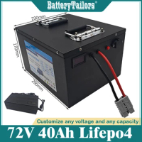 Waterproof lithium 72V 40Ah lifepo4 battery BMS 24S for 5000W 3500W bicycle bike scooter Forklift vehicle +5A/10A charger
