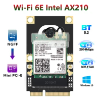 Mini PCI-E Wifi 6E Adapter Intel AX210 Bluetooth 5.3 Wifi 6 Card 2.4G 5Ghz 6Ghz Wireless 3000Mbps AX210NGW 802.11ax/ac 160Mhz