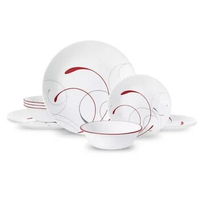 Corelle® Splendor, White and Red, 12 Piece, Dinnerware Setdishes dinner plates dinnerware set