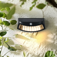 人體感應高亮度太陽能戶外壁燈防水外墻燈庭院壁燈LED室外墻壁燈