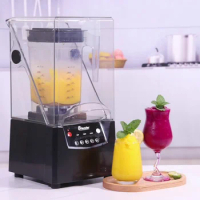 220V Commercial Intelligent Electric Blender 1.8L Food Blender Fruit Smoothie Machine Kitchen Breaker Soundproof Cover
