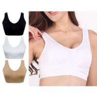XXXL Young Girls Lady Tops Movement Fitness Women Comfortable Soft Fabric Bilayer No Rims Tops Bust Maternity Intimates Bra