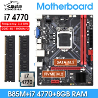 B85m Desktop Motherboard LGA 1150 combo kit i7 4770 processor and 2*4GB=8GB 1600MHz PC DDR3 memory with VGA Placa Mae board