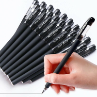 黑色磨砂中性筆0.5 0.38子彈頭全針管碳素筆水性筆文化辦公用品