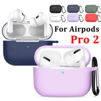 Silicone Cover Case for Apple Airpods Pro 2 with Hook Skin Bluetooth Earphone Cases Air Pods Pro 2 Fundas Protective Accessories