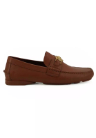 Versace Versace Natural Brown Calf Leather Loafers Shoes