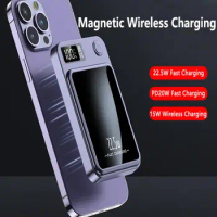 20000mAh Magnetic Qi Wireless Charger Power Bank 22.5W Fast Charging for Iphone 14 13 12 11 Samsung Huawei Powerbank