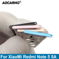 Aocarmo For XiaoMi Redmi Note 5 5A Metal Plastic Nano Sim Card Tray MicroSD Slot Holder Replacement Part