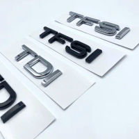3D Chrome Glossy Black ABS TDI TFSI Car Rear Emblem Sticker for Audi A1 A3 A4 A5 A6 A6L A7 A8 S3 S6 Q3 Q5 Q7 TT S RS