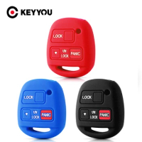 KEYYOU 3 Buttons Silicone Car Key Case For TOYOTA Avensis Camry Corolla For Lexus ES330 RX330 GS300 Fob Protect Remote Key Shell