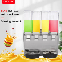 XEOLEO Drink Dispenser 8L*4 Jars Juice Dispenser Hot&amp;Cold Drink Machine Juicing Dispenser Beverage Machine For Cola/Milk