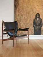 沙發椅 酋長椅北美黑胡桃休閑椅北歐實木沙發椅客廳創意設計師原木單人椅