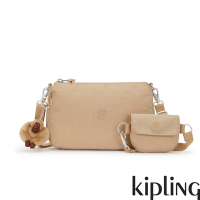 Kipling (網路獨家款) 溫柔淡奶茶色附小包造型斜背包-EVELYNA