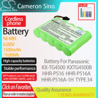 CameronSino Battery for Panasonic KX-TG4500 KXTG4500B fits Panasonic HHR-P516 HHR-P516A HHR-P516A-1H Cordless phone Battery