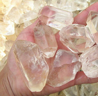 天然白水晶原石水晶雕刻珠子原料精品 礦物標本原石能量療俞靈修