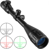 AOE 6-24X50 Scope Reticle Optical Rifle Sight Hunting Scopes Air Gun Green Red Dot Light Tactical Riflescope